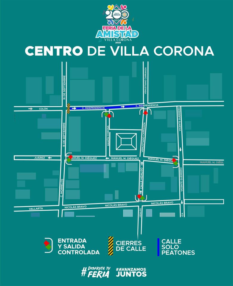 Estas serán las entradas y salidas para llegar a la plaza principal de