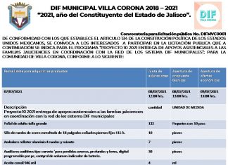 DIF – Licitación Pública DIFMVC0001